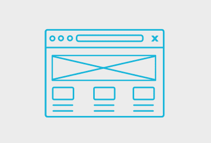 Die Grafik zeigt das Mockup einer Webseite.